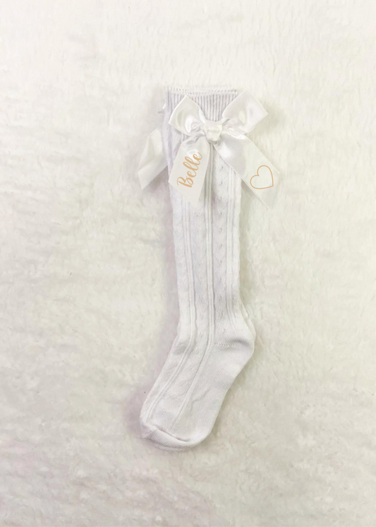 White/gold children's socks