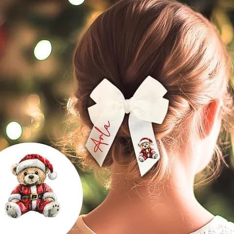 Christmas bow - Santa bear