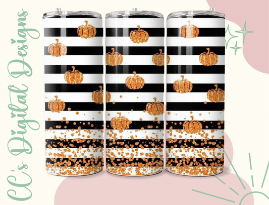 20oz pumpkin stripe tumbler