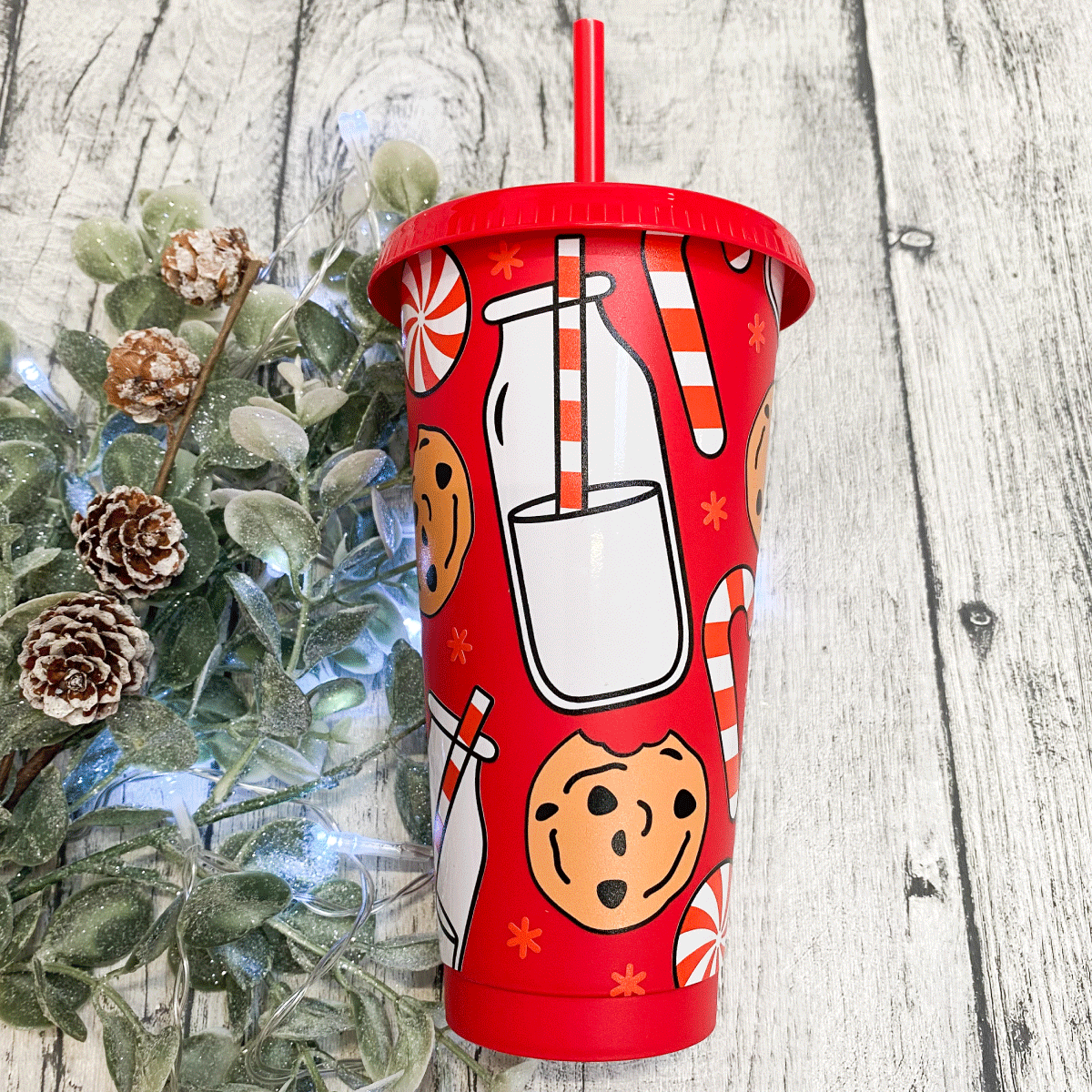 Red gingerbread 24oz cold cup