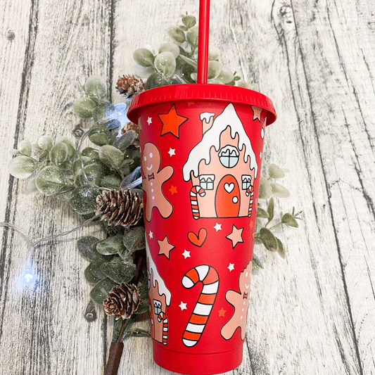 Red gingerbread 24oz cold cup