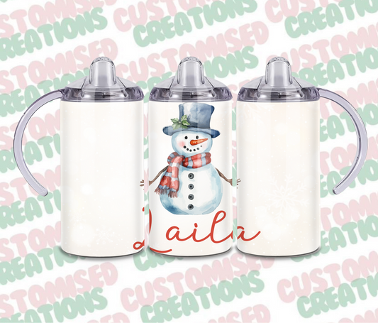 Snowman Christmas sippy cup tumbler