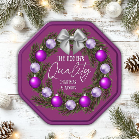 Christmas wreath  chocolate tub STICKER only