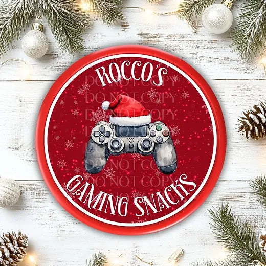 Christmas red controller chocolate tub STICKER only