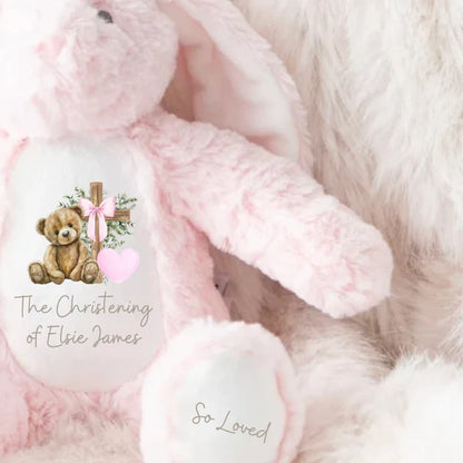 Pink christening bear