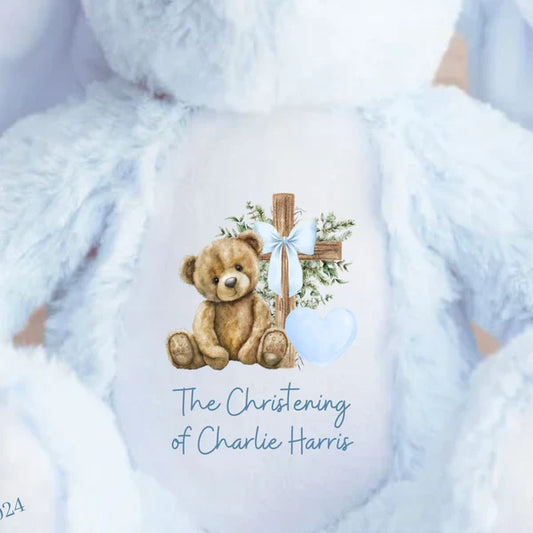 Blue christening bear