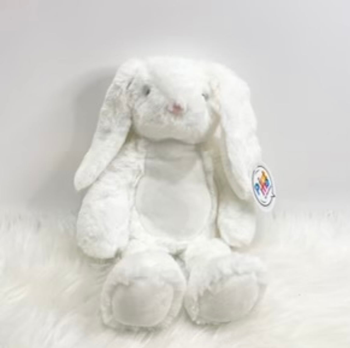 Blue rabbit christening bear