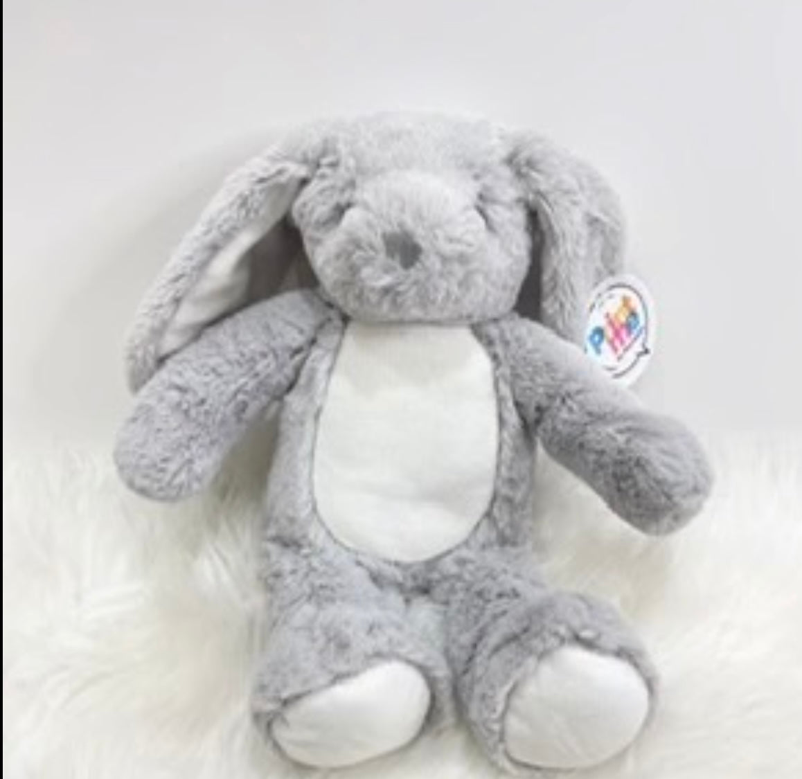 Blue rabbit christening bear