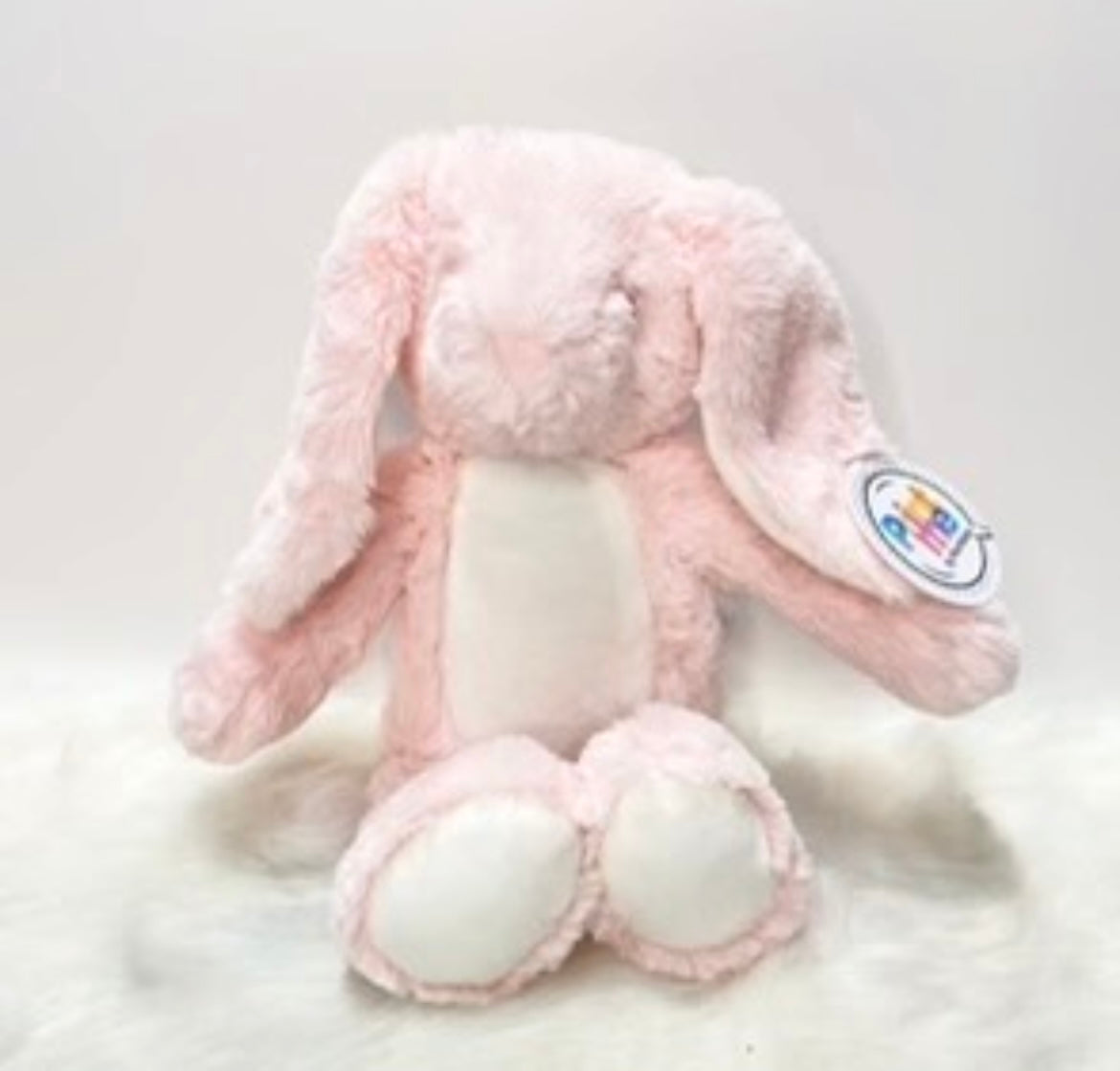 Pink flopsy christening bear